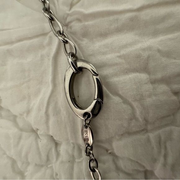 Silver Minimalist Circles Chunky Necklace. Lobster clasp 30” - Picture 7 of 7